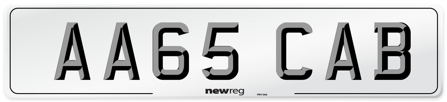 AA65 CAB Number Plate from New Reg